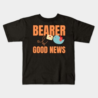 Bearer of Good News Cute Blue Bird with Mail Kids T-Shirt